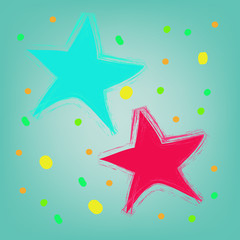 Obraz premium abstract bokeh colorful star on blue background