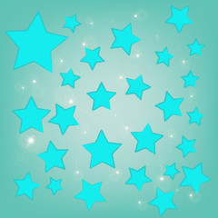 abstract bokeh blue star on blue background