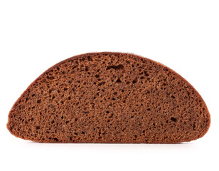 Slice of fresh rye bread isolated on white background cutout