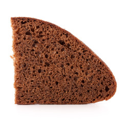 Slice of fresh rye bread isolated on white background cutout