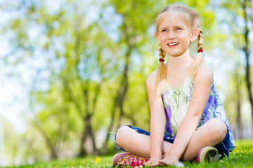 portrait of a girl in a park