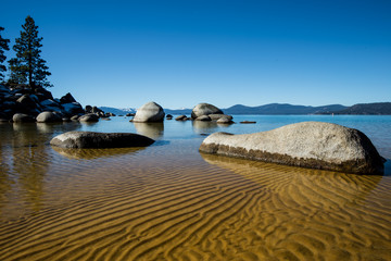 Clear water at Tahoe Lake