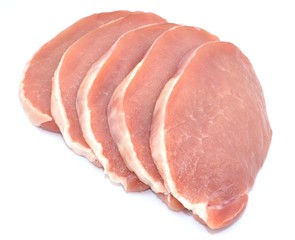 Pork loin sliced