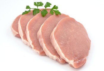 Pork loin sliced