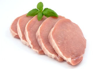 Pork loin sliced