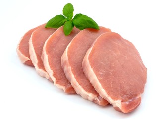 Pork loin sliced