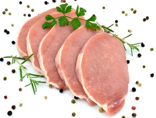 Pork loin sliced