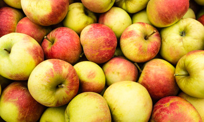 Heap of apples from close