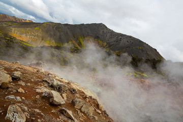 Panorama of Icelandic mountains