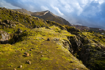 Panorama of Icelandic mountains