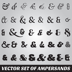 set of ampersands from different fonts