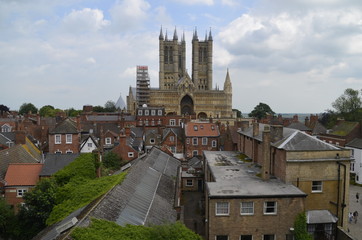 la ville de Lincoln et sa cath&eacute;drale, Angleterre