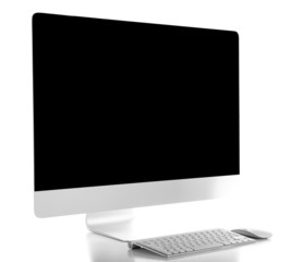 Fototapeta premium New modern computer, isolated on white
