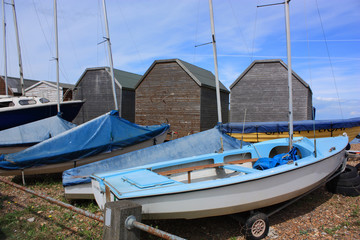 Boats and beach huts