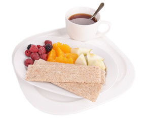 Slices of fruits with berries