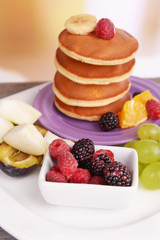 Pancake with fruits and berries