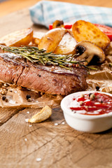 irisch rinder steak mit bratkartoffeln