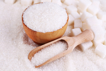 White sugar in light background background