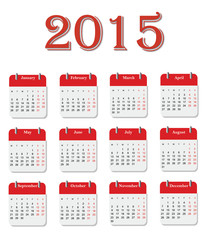 2015 Red Calendar