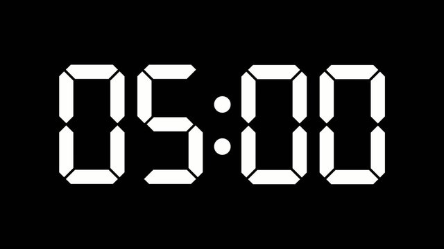 Digital clock count from zero to sixty - full HD