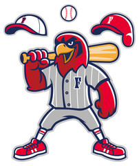 Naklejka premium baseball falcon mascot