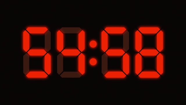 Digital clock countdown from sixty to zero - LED display