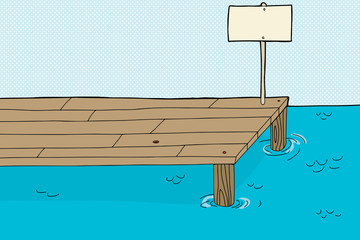 Fishing Pier with Sign