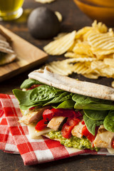 Healthy Grilled Chicken Pesto Flatbread
