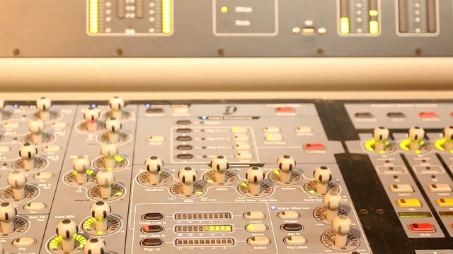 Close up of modern music control panel