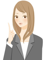 ポイントを指差すビジネスウーマン