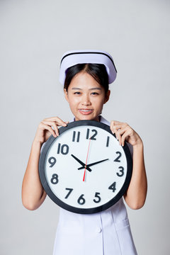 Happy time of  young Asian nurse