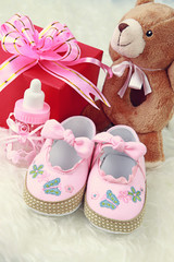 Pink baby shoes