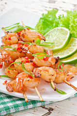 Shrimp grilled in garlic and soy caramel