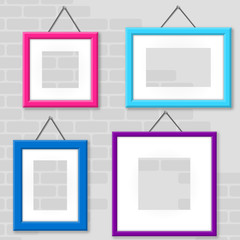 Set Of Photo Frames On A Wall