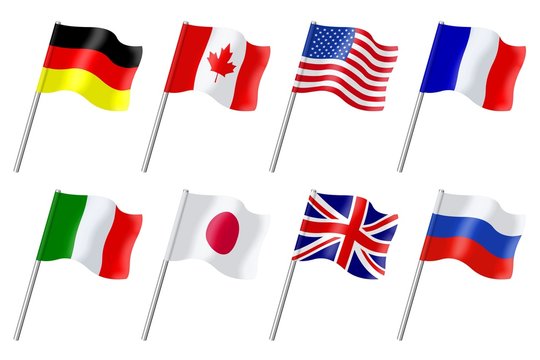 Drapeaux des pays membres du G8