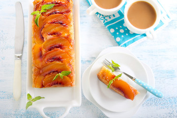 Peach upside down cake