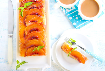 Peach upside down cake