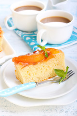 Peach upside down cake