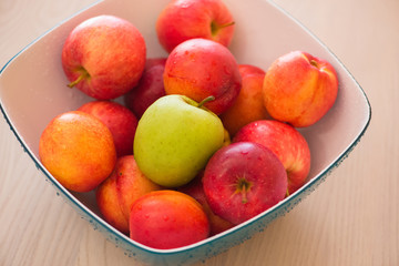 Fruits in the bown on table