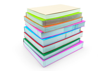 Books isolated on white background. Concept of education