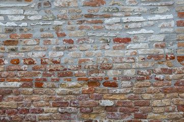 Bricked old wall in Venice