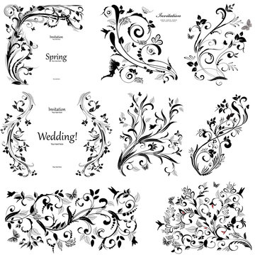 collection of floral a vintage elements for you design