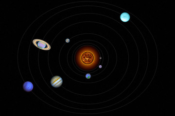 Solar system mosaic.