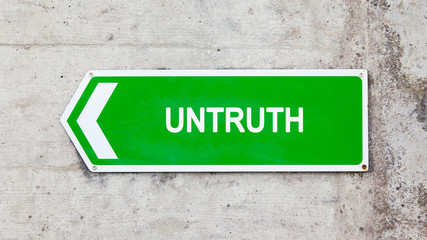 Green sign - Untruth