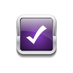 Tick Mark Rounded Corner Vector Purple Web Icon Button