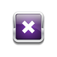 Fototapeta premium Cross Rounded Corner Purple Vector Web Button Icon
