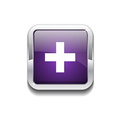 Plus Rounded Corner Vector Purple Web Icon Button