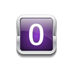 0 Number Rounded Corner Vector Purple Web Icon Button