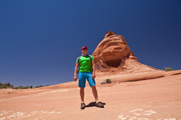 USA - man in Arches national park