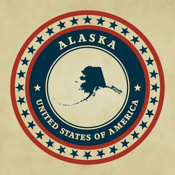 Vintage label Alaska